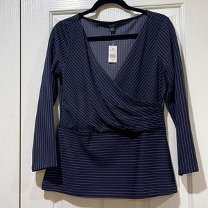 Ann Taylor wrap peplum top Medium